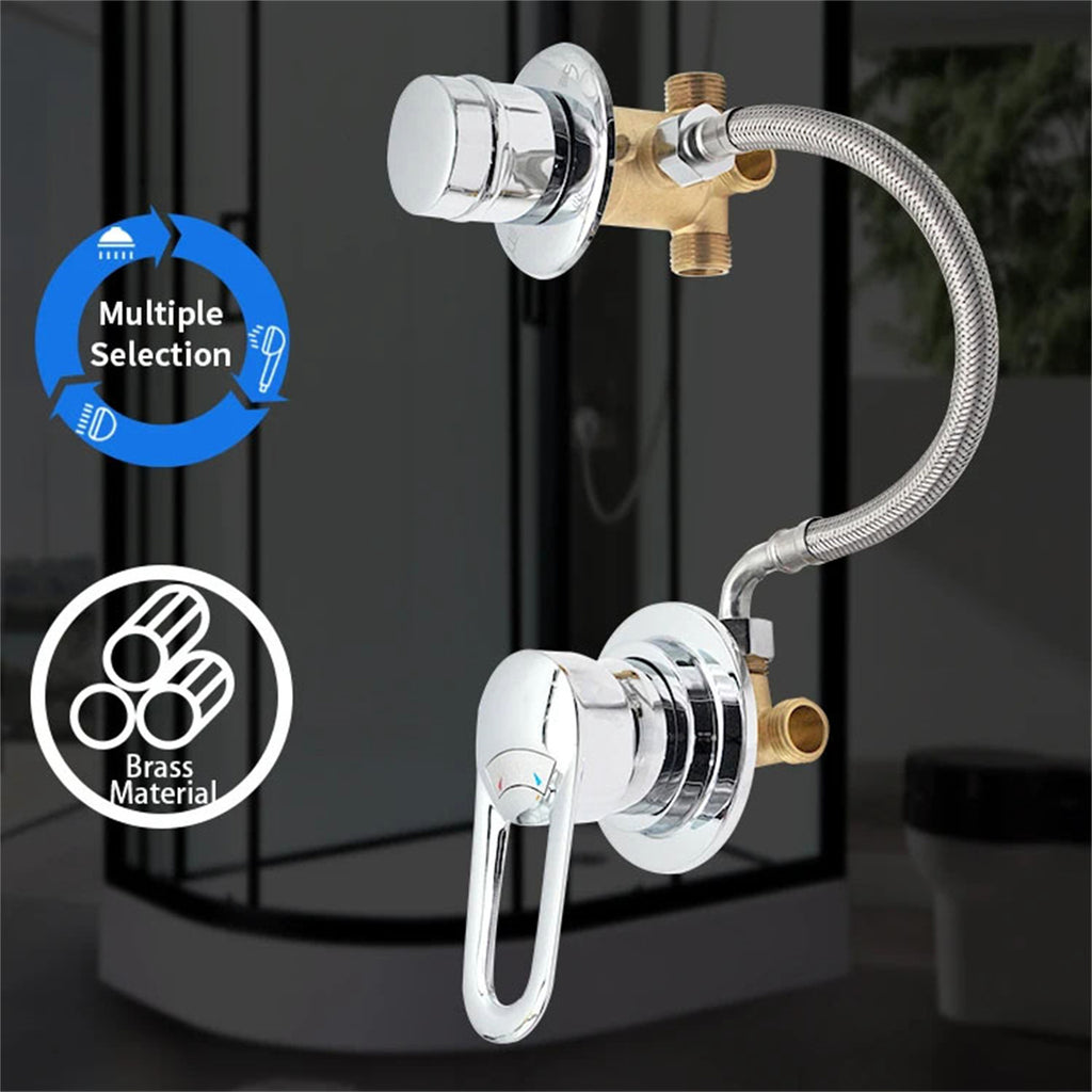 2/3/4/5 Way Split Shower Diverter Valve, Solid Brass Cold & Hot Water Mixer Bathroom Faucet Tap, Thread/Intubation Bathtub Tap for Shower Cabin/Steam Room