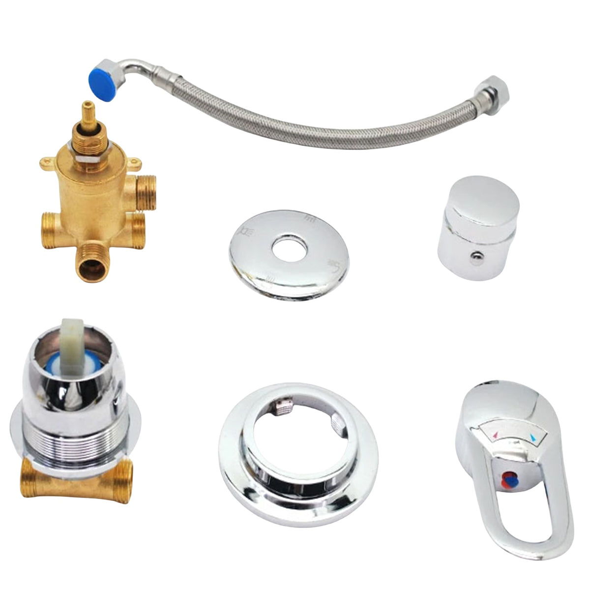 2/3/4/5 Way Split Shower Diverter Valve, Solid Brass Cold & Hot Water Mixer Bathroom Faucet Tap, Thread/Intubation Bathtub Tap for Shower Cabin/Steam Room