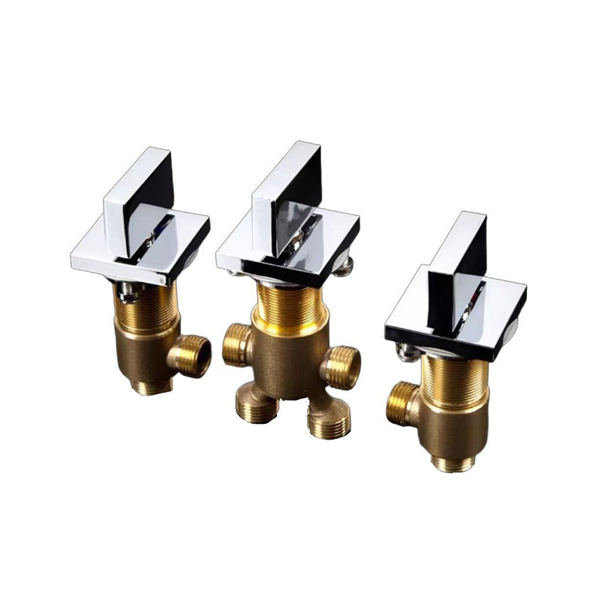 3 Pcs Solid Brass Split Mixer Tub Tap,Cold & Hot Water Shower Diverter Valve,Tub Faucet for Bathroom Sauna