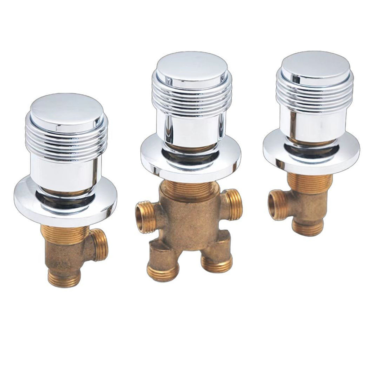 3 Pcs Solid Brass Split Mixer Tub Tap,Cold & Hot Water Shower Diverter Valve,Tub Faucet for Bathroom Sauna
