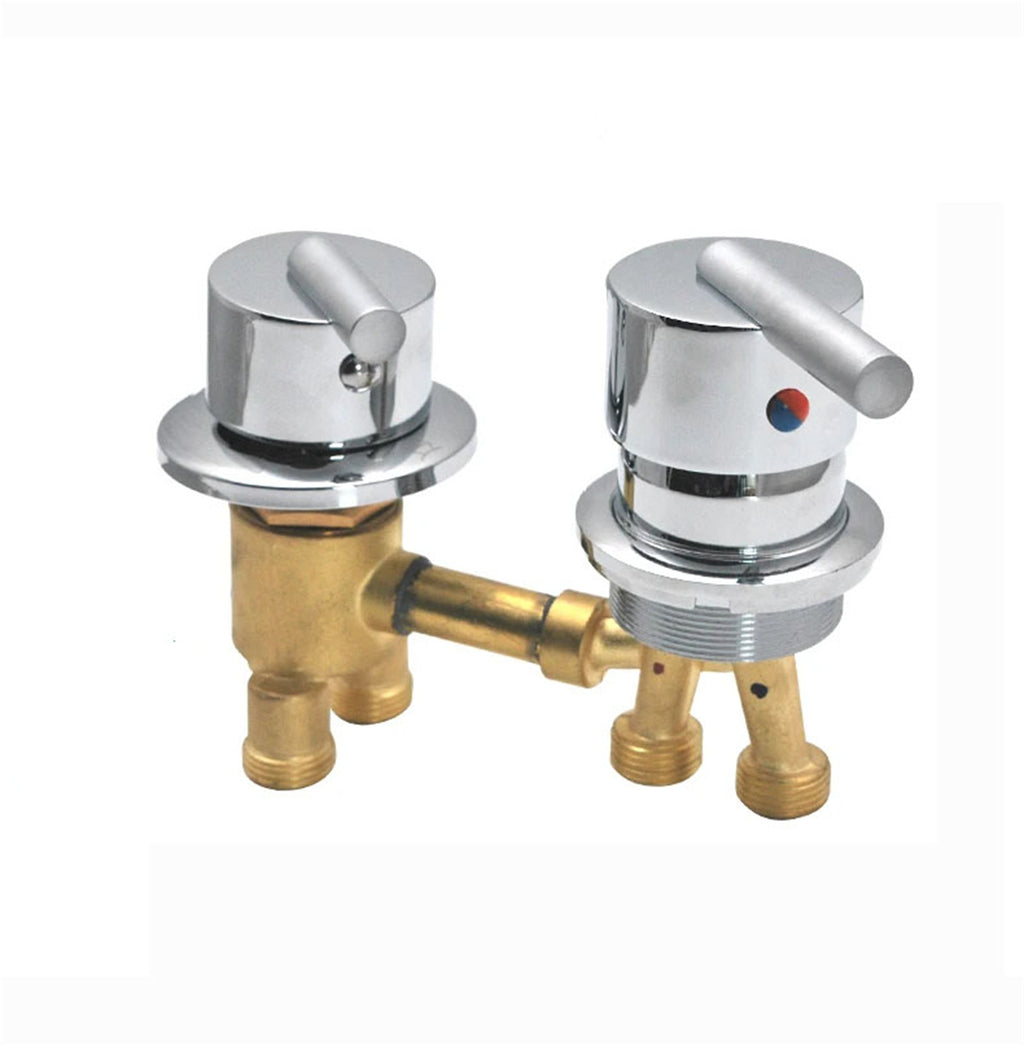 2/3 Way Solid Brass Mixer Tub Tap, Cold & Hot Water Shower Diverter Valve, Hole Distance 10cm/12.5cm
