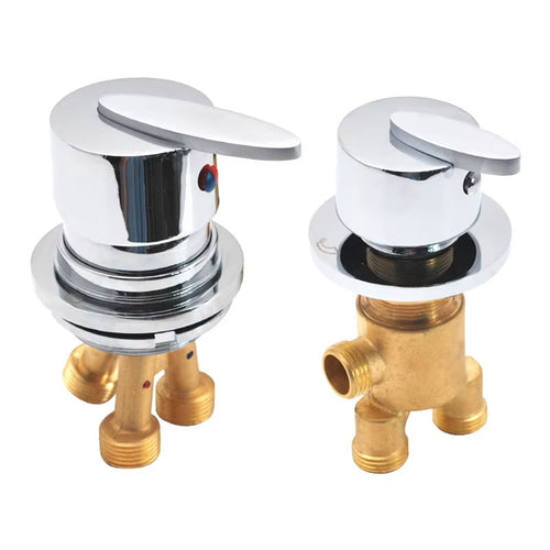 2/3 Way Solid Brass Split Mixer Tub Tap, Cold & Hot Water Shower Diverter Valve