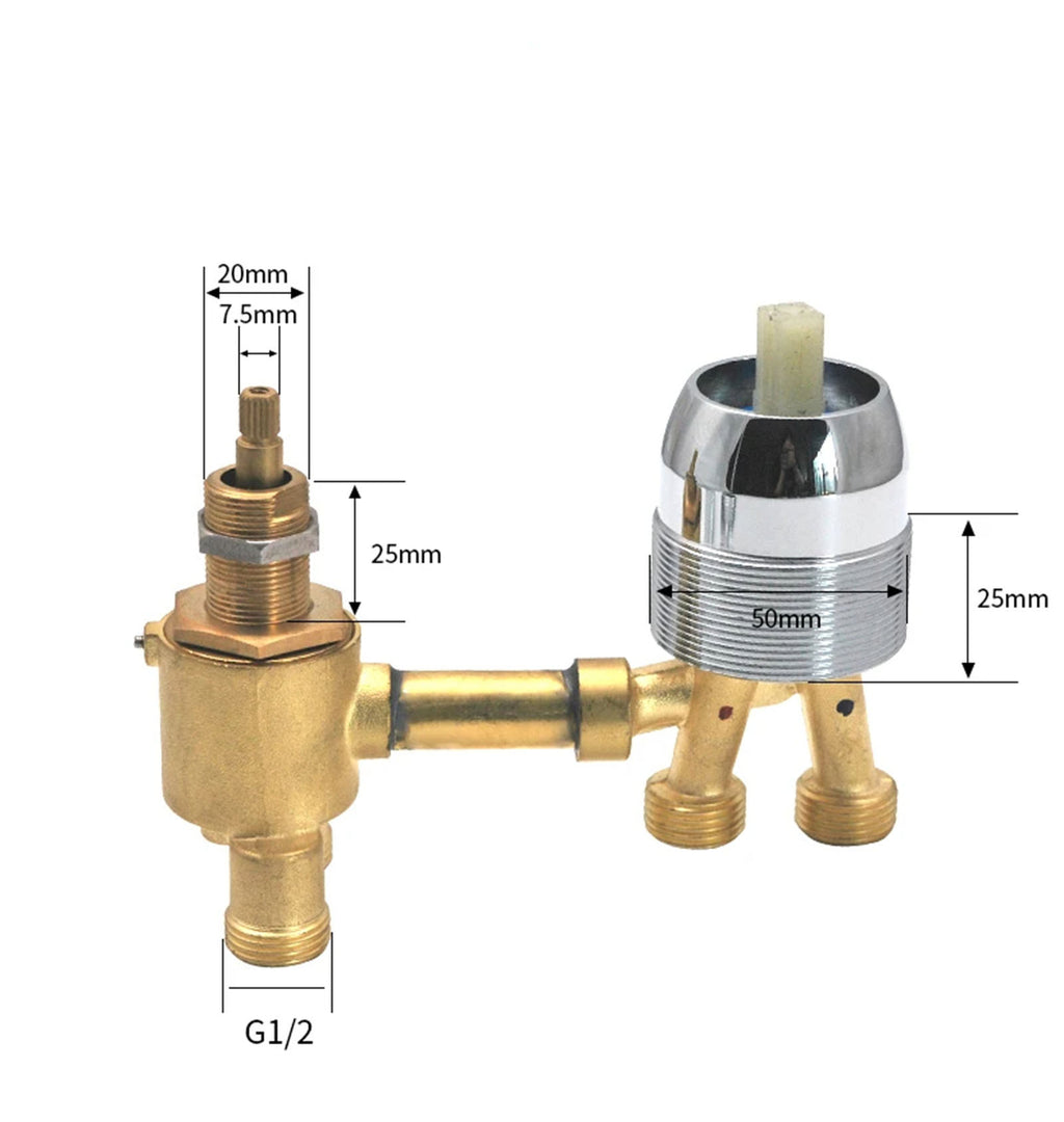 2/3 Way Solid Brass Mixer Tub Tap, Cold & Hot Water Shower Diverter Valve, Hole Distance 10cm/12.5cm