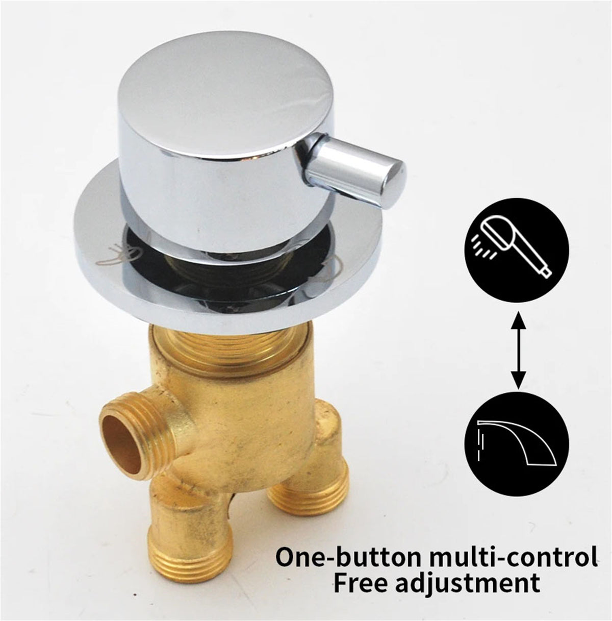 2/3 Way Solid Brass Split Mixer Tub Tap, Cold & Hot Water Shower Diverter Valve