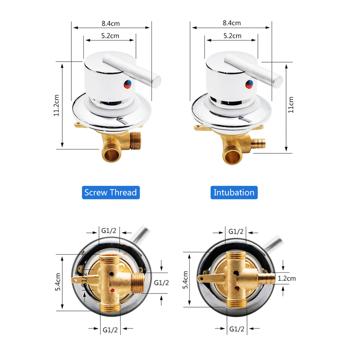 1 Way Output Brass Cold and Hot Water Mixer Shower Faucet Bathtub Tap for Shower Room/Bathroom