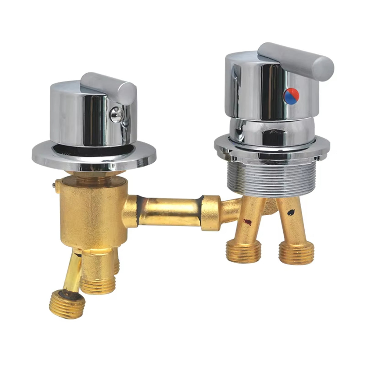 2/3 Way Solid Brass Mixer Tub Tap, Cold & Hot Water Shower Diverter Valve, Hole Distance 10cm/12.5cm