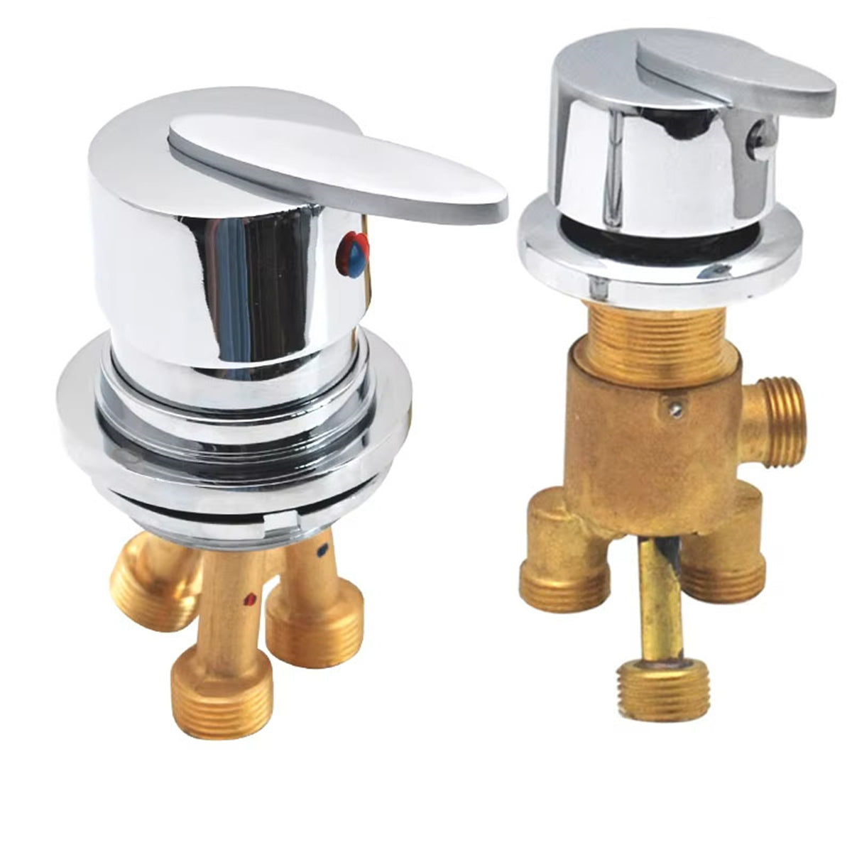 2/3 Way Solid Brass Split Mixer Tub Tap, Cold & Hot Water Shower Diverter Valve