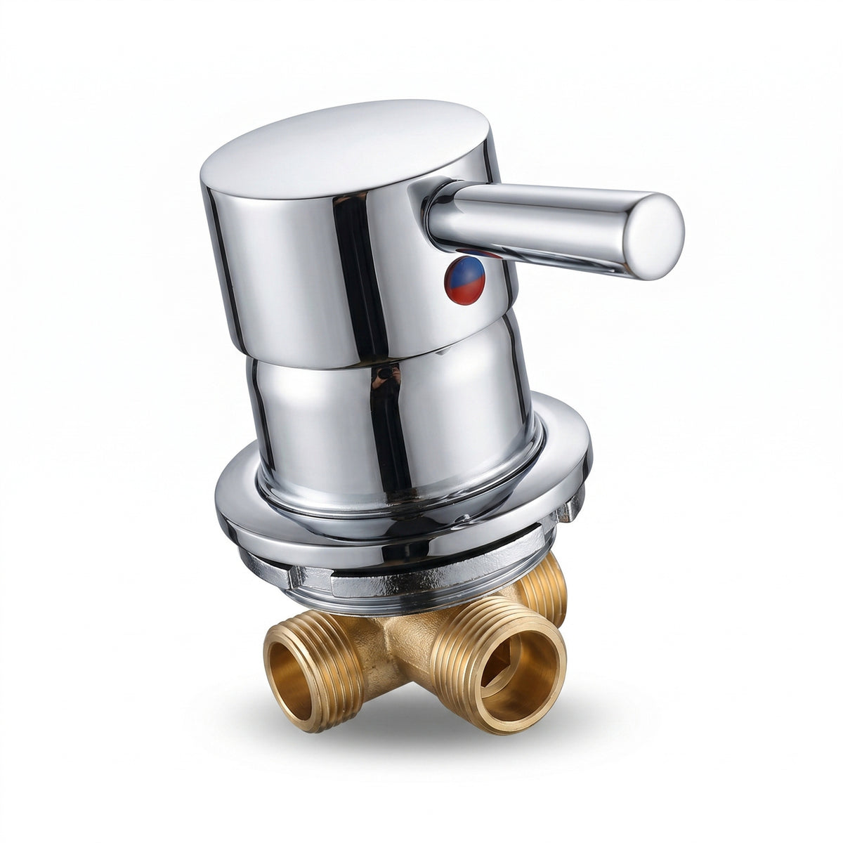 Wall-Mounted Brass Shower Tap Chrome Concealed Bathroom Shower Faucet Hot & Cold Water Control
