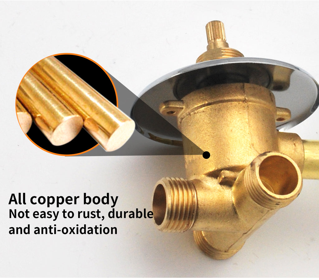 2/3/4/5 Way Solid Brass Mixer Shower Tap, Cold & Hot Water Shower Diverter Valve, Hole Distance 9cm/10cm/12.5cm/14.5cm