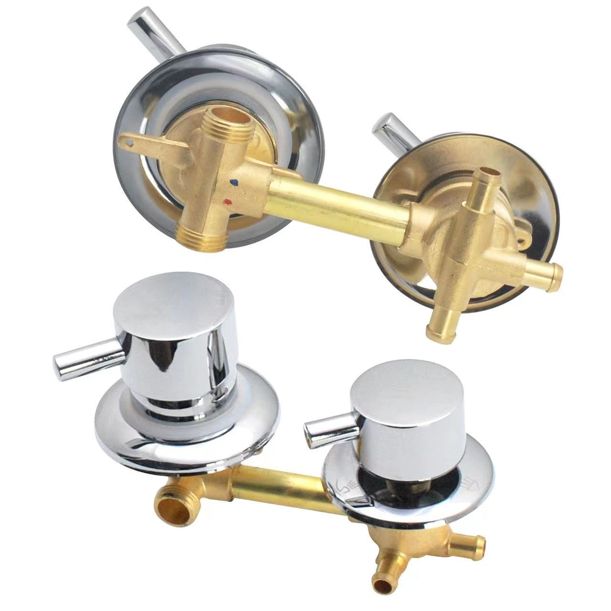 2/3/4/5 Way Solid Brass Mixer Shower Tap, Cold & Hot Water Shower Diverter Valve, Hole Distance 9cm/10cm/12.5cm/14.5cm