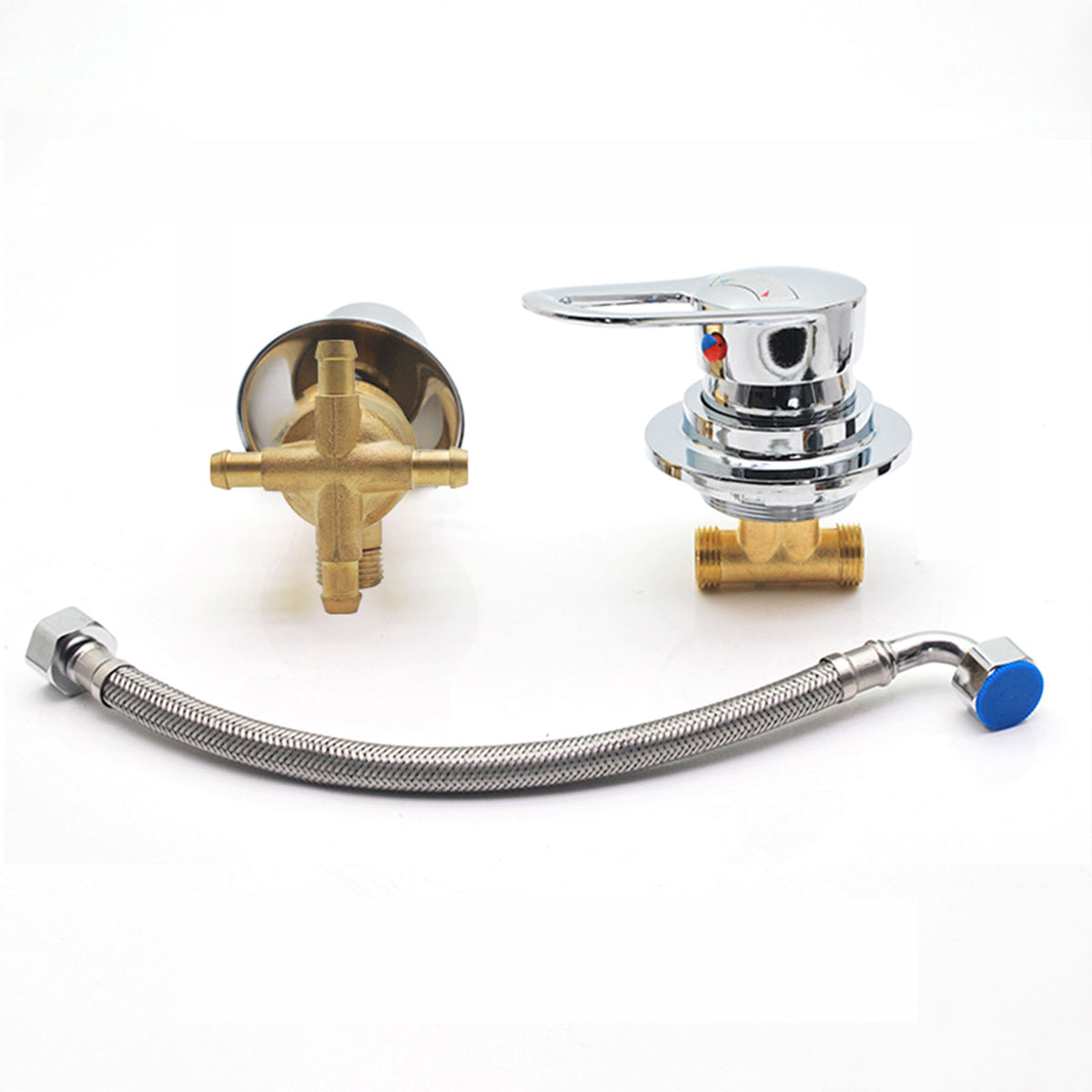 2/3/4/5 Way Split Shower Diverter Valve, Solid Brass Cold & Hot Water Mixer Bathroom Faucet Tap, Thread/Intubation Bathtub Tap for Shower Cabin/Steam Room