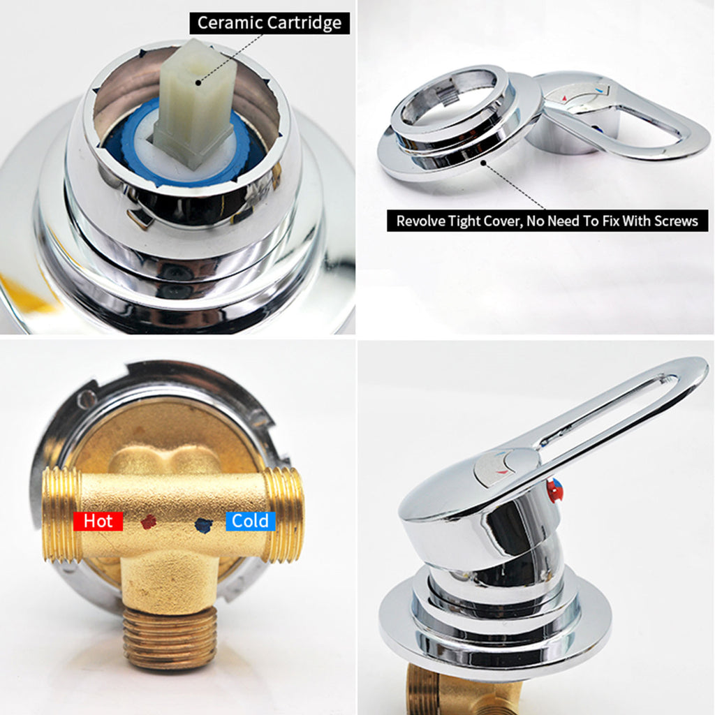 1 Way Mixer Tap Brass Shower Faucets Bypass Valve Cold and Hot Water Mixer Bath Faucet for Shower Room/Bathroom