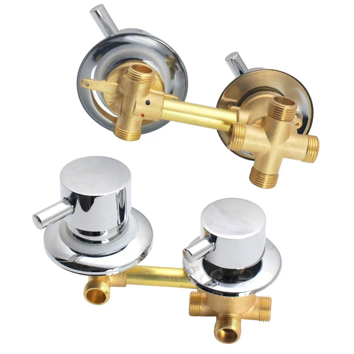 2/3/4/5 Way Solid Brass Mixer Shower Tap, Cold & Hot Water Shower Diverter Valve, Hole Distance 9cm/10cm/12.5cm/14.5cm