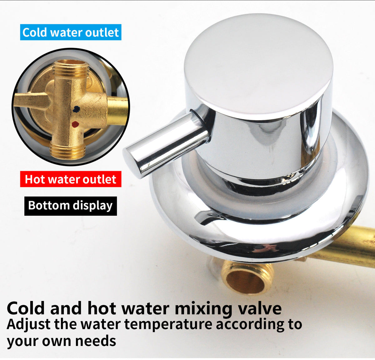 2/3/4/5 Way Solid Brass Mixer Shower Tap, Cold & Hot Water Shower Diverter Valve, Hole Distance 9cm/10cm/12.5cm/14.5cm