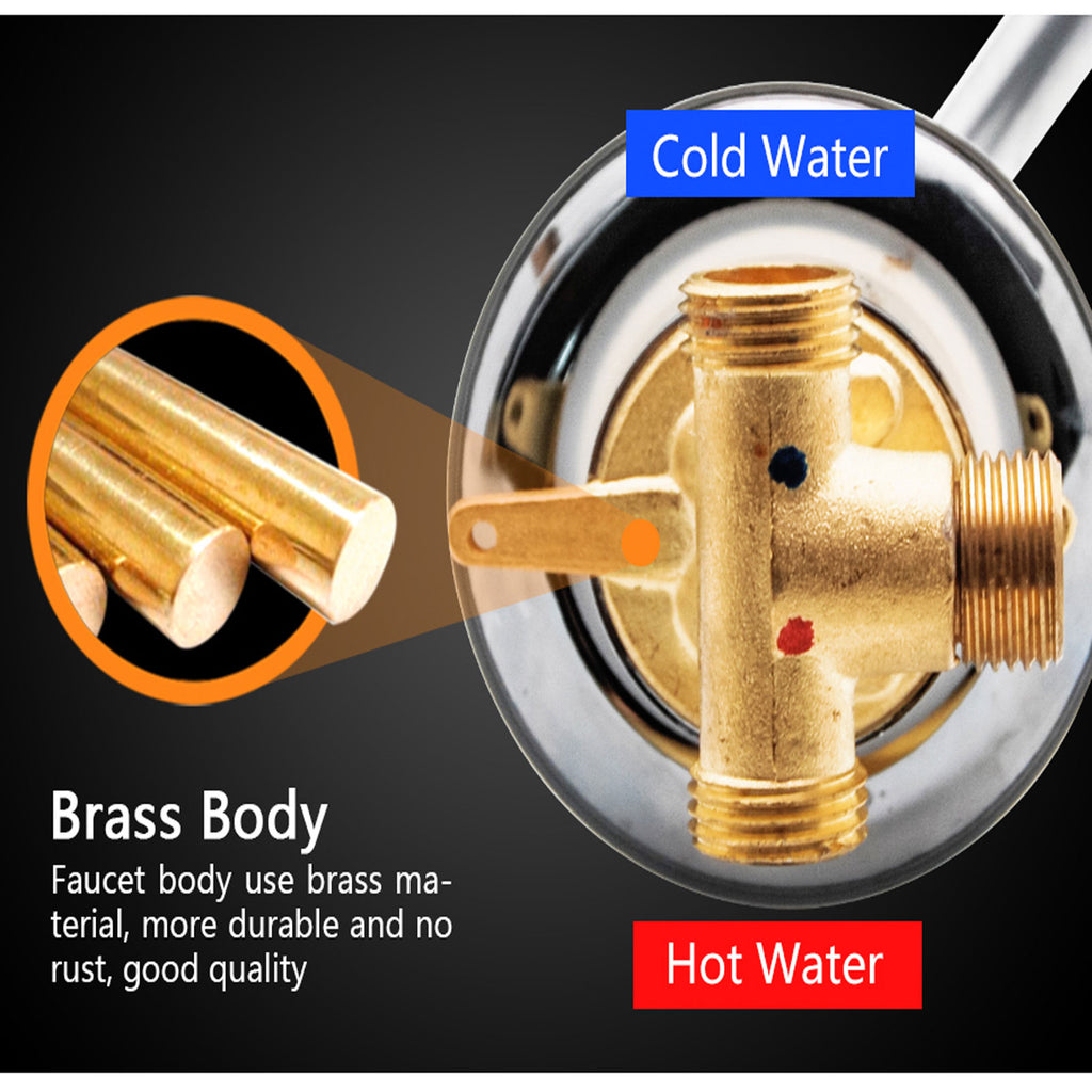 1 Way Mixer Tap Brass Shower Faucets Bypass Valve Cold and Hot Water Mixer Bath Faucet for Shower Room/Bathroom