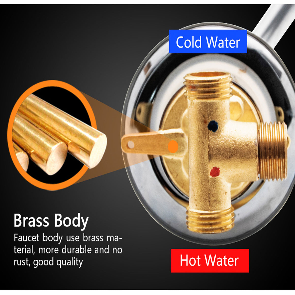 1 Way Mixer Tap Brass Shower Faucets Bypass Valve Cold and Hot Water Mixer Bath Faucet for Shower Room/Bathroom