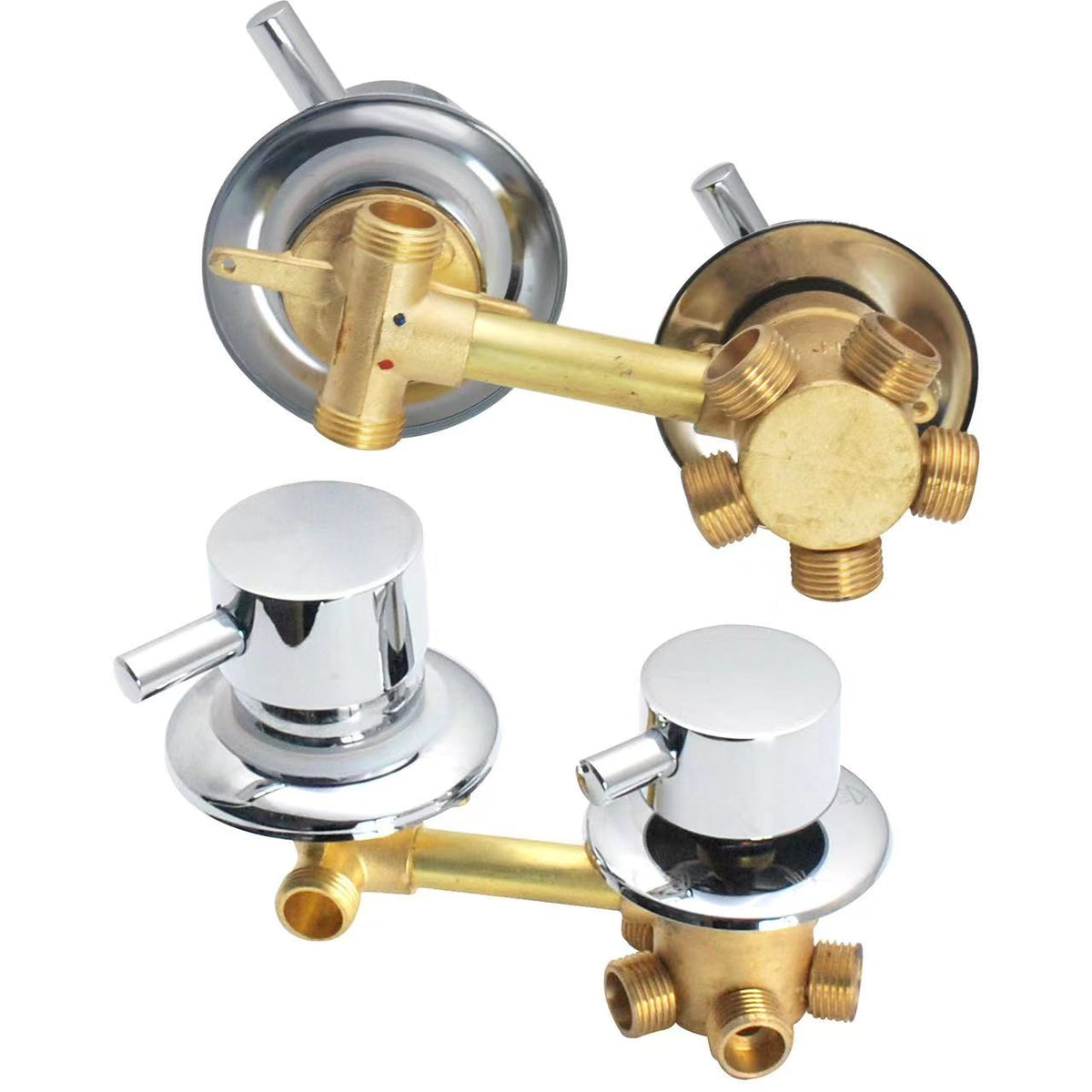 2/3/4/5 Way Solid Brass Mixer Shower Tap, Cold & Hot Water Shower Diverter Valve, Hole Distance 9cm/10cm/12.5cm/14.5cm