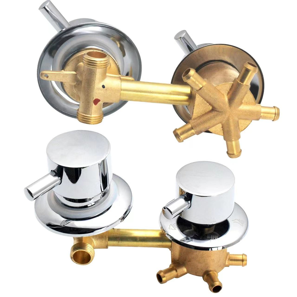 2/3/4/5 Way Solid Brass Mixer Shower Tap, Cold & Hot Water Shower Diverter Valve, Hole Distance 9cm/10cm/12.5cm/14.5cm