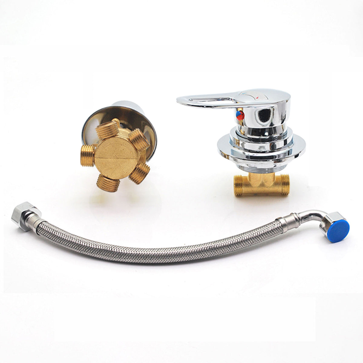 2/3/4/5 Way Split Shower Diverter Valve, Solid Brass Cold & Hot Water Mixer Bathroom Faucet Tap, Thread/Intubation Bathtub Tap for Shower Cabin/Steam Room