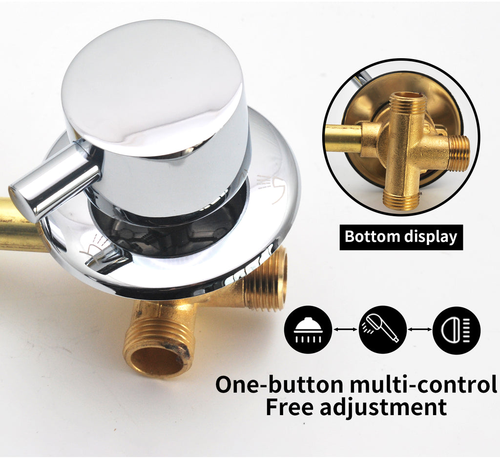 2/3/4/5 Way Solid Brass Mixer Shower Tap, Cold & Hot Water Shower Diverter Valve, Hole Distance 9cm/10cm/12.5cm/14.5cm