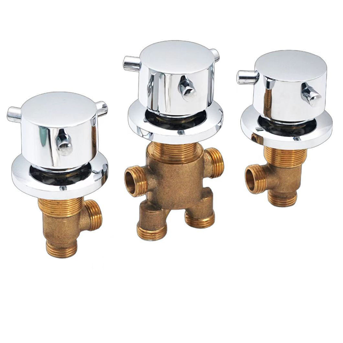 3 Pcs Solid Brass Split Mixer Tub Tap,Cold & Hot Water Shower Diverter Valve,Tub Faucet for Bathroom Sauna