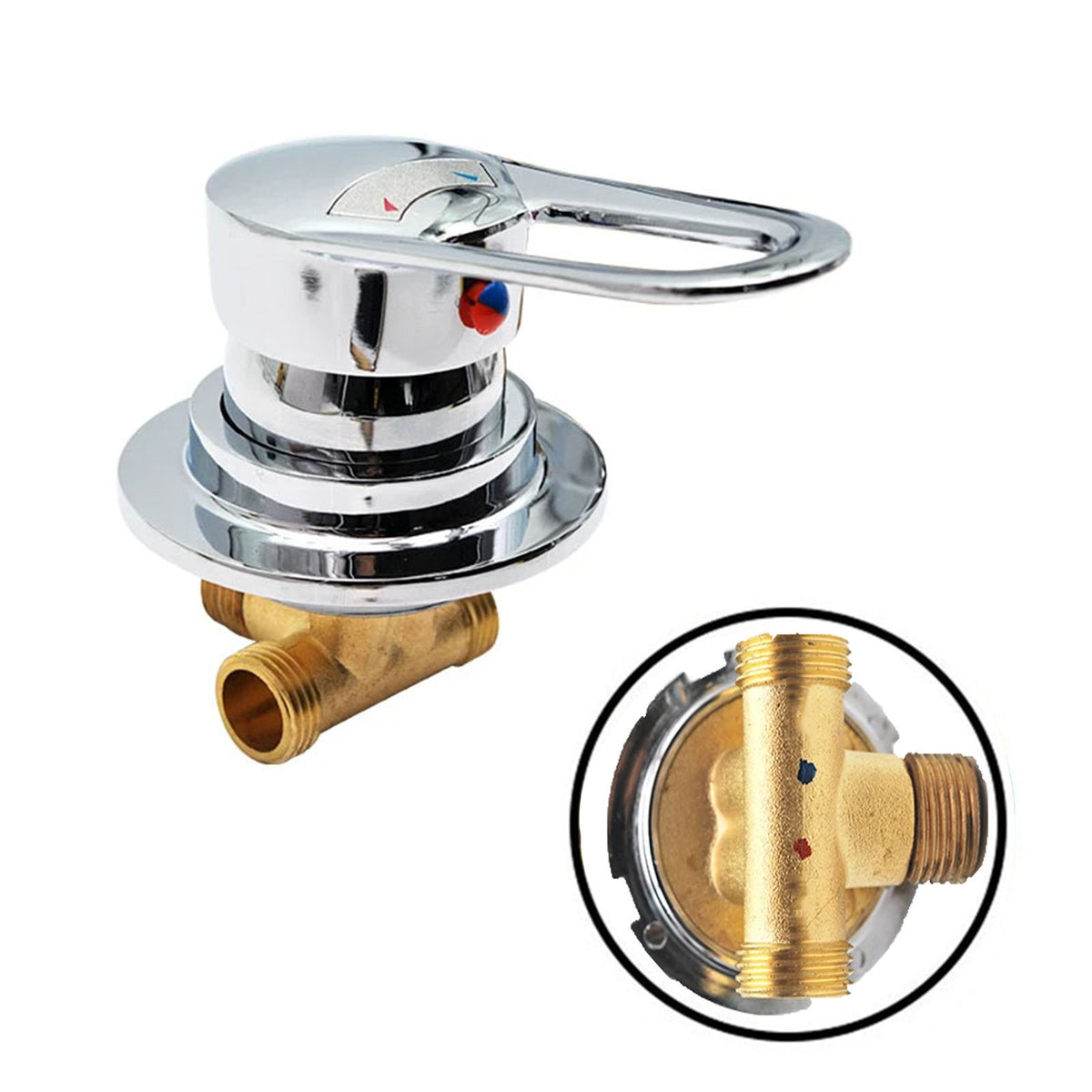 1 Way Mixer Tap Brass Shower Faucets Bypass Valve Cold and Hot Water Mixer Bath Faucet for Shower Room/Bathroom