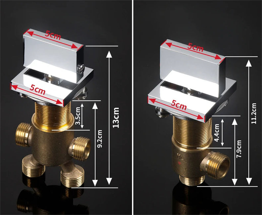 3 Pcs Solid Brass Split Mixer Tub Tap,Cold & Hot Water Shower Diverter Valve,Tub Faucet for Bathroom Sauna