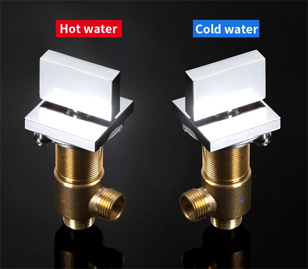 3 Pcs Solid Brass Split Mixer Tub Tap,Cold & Hot Water Shower Diverter Valve,Tub Faucet for Bathroom Sauna