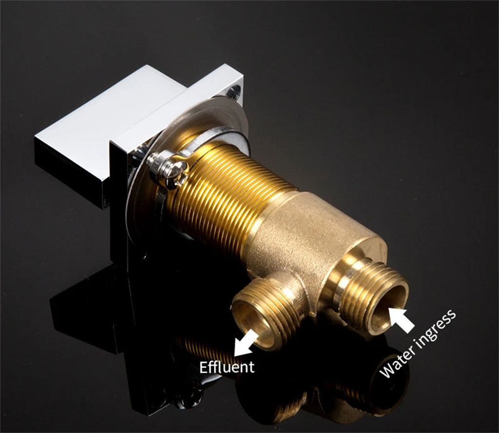 3 Pcs Solid Brass Split Mixer Tub Tap,Cold & Hot Water Shower Diverter Valve,Tub Faucet for Bathroom Sauna