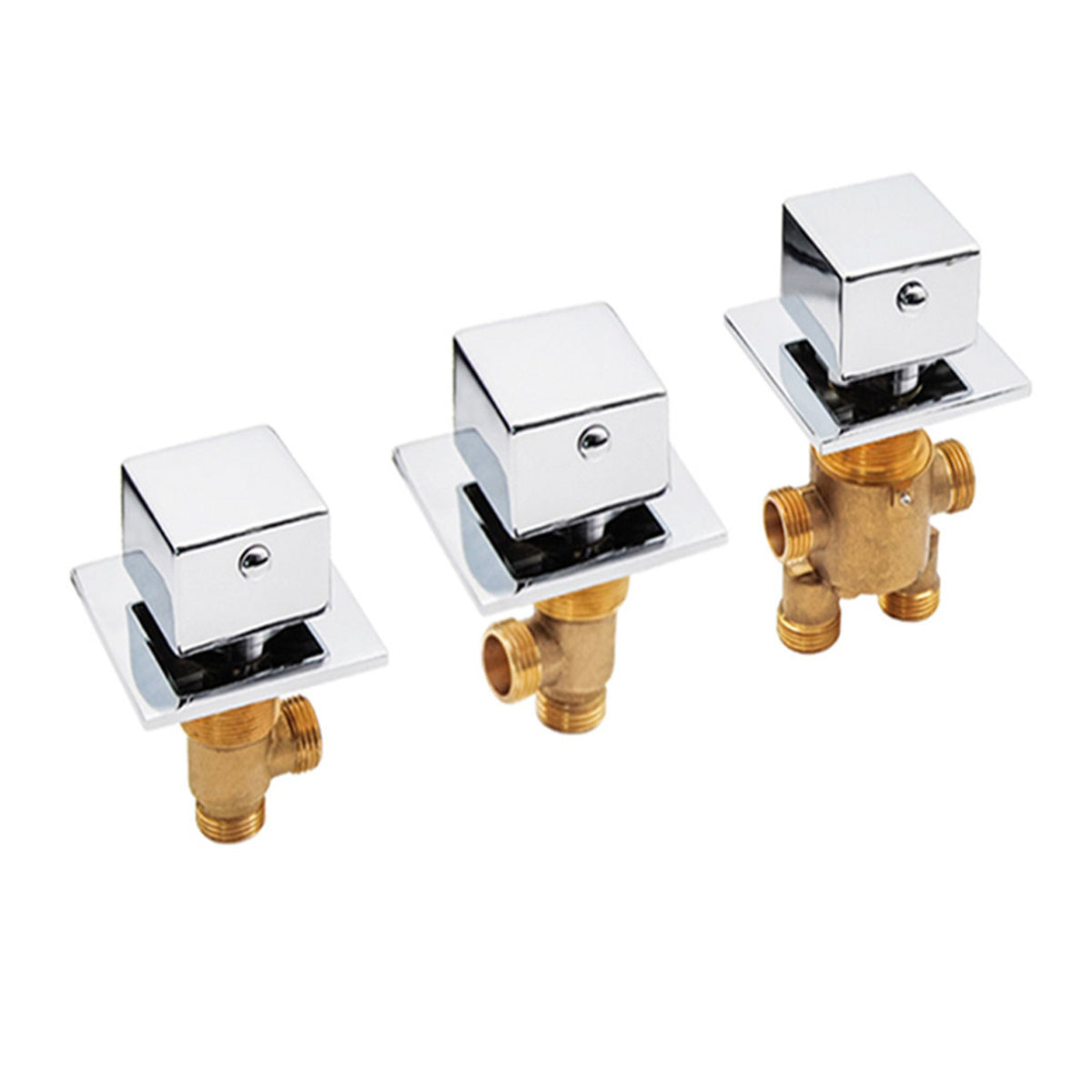 3 Pcs Solid Brass Split Mixer Tub Tap,Cold & Hot Water Shower Diverter Valve,Tub Faucet for Bathroom Sauna