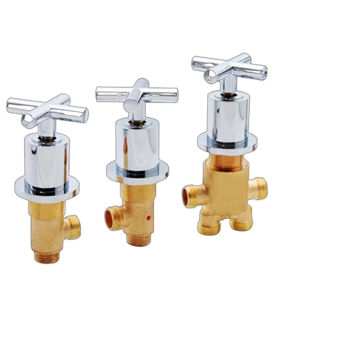 3 Pcs Solid Brass Split Mixer Tub Tap,Cold & Hot Water Shower Diverter Valve,Tub Faucet for Bathroom Sauna